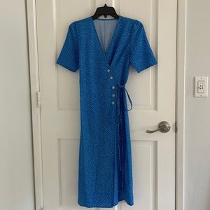 French girl polka dot dress - Wrap style size Small